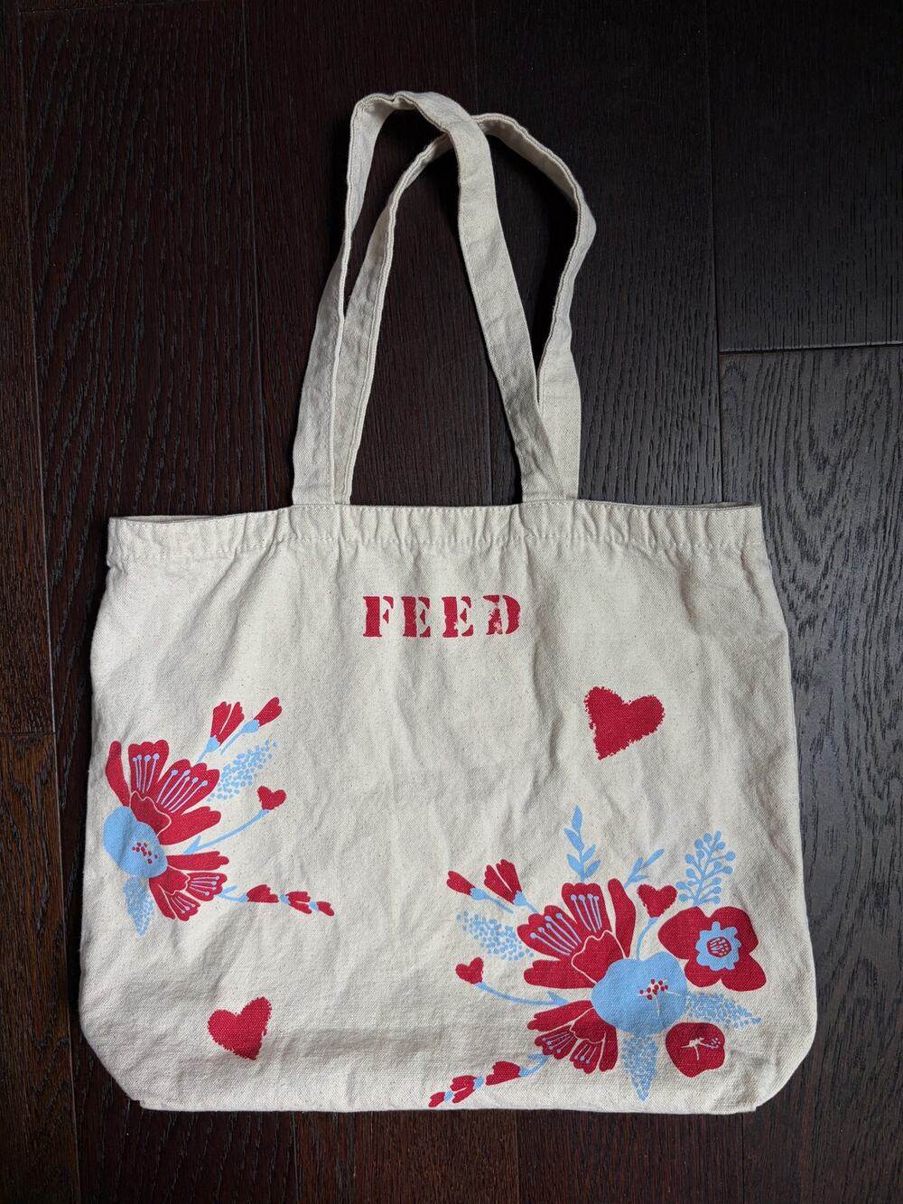 Feed 10 Reusable Floral Canvas Tote Bag